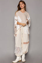 Oversize high low contrast top