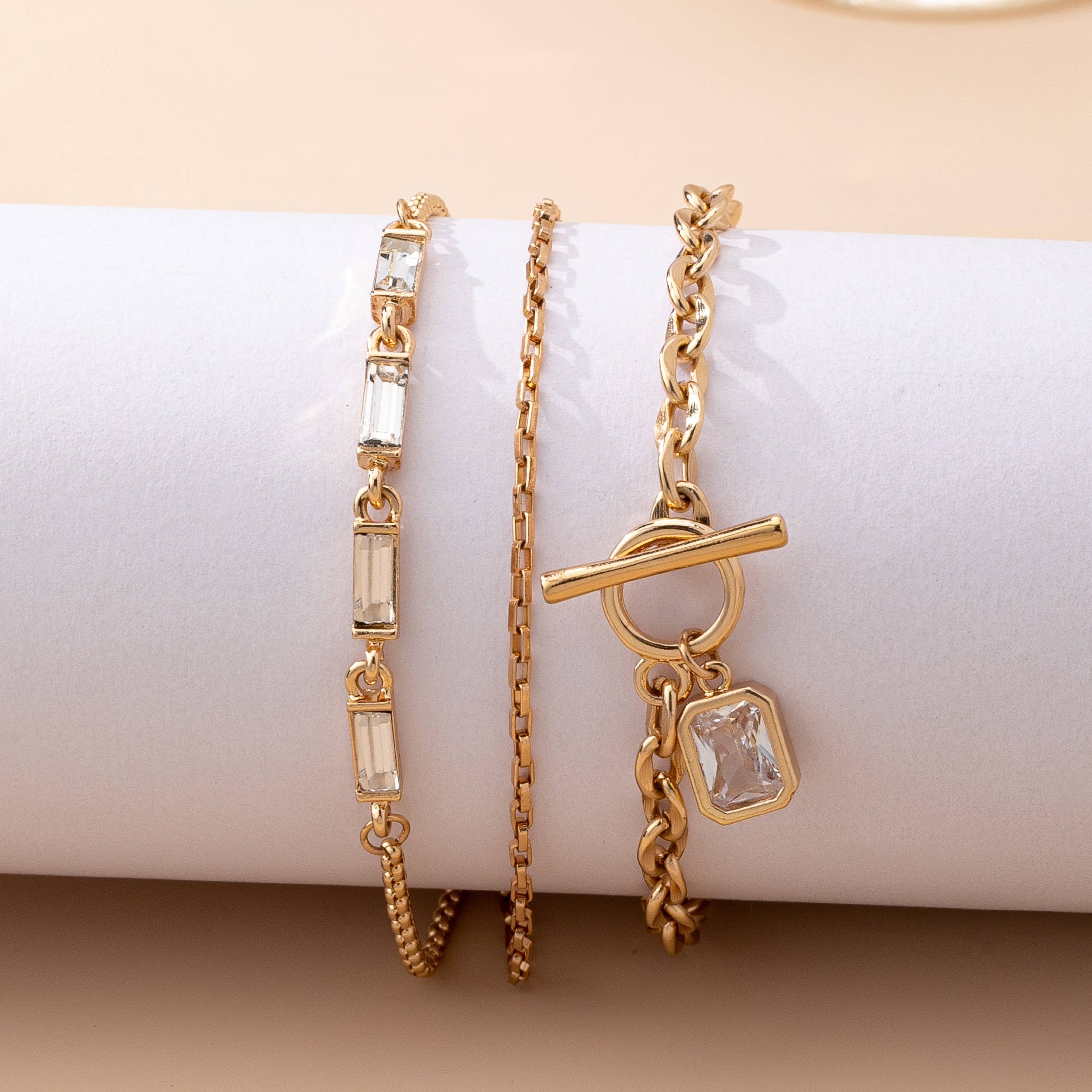 Multi Baguette Crystals & Toggle Clasp