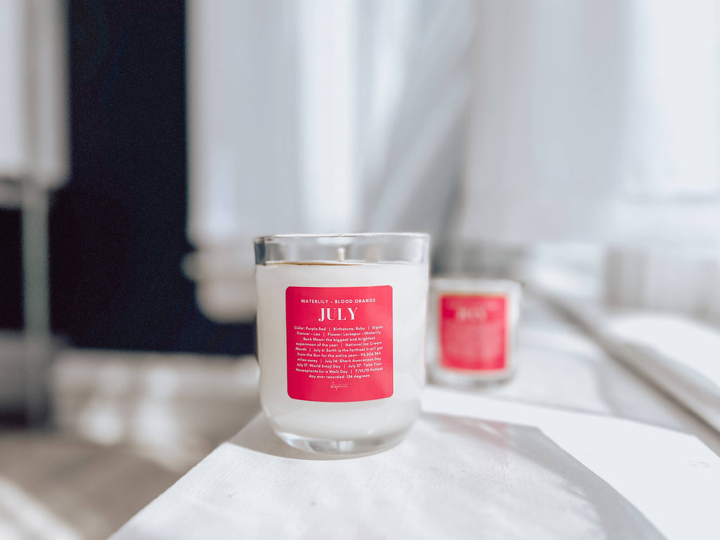 July Birthday Month Candle
