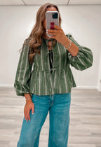 Corduroy Peplum Blouse