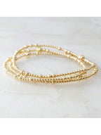 GOLD BALL BEADED BRACELET SET