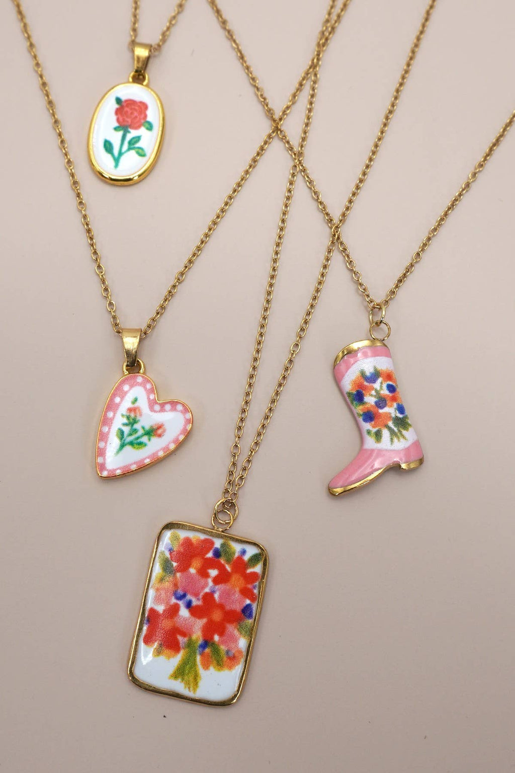 Ceramic charm necklace
