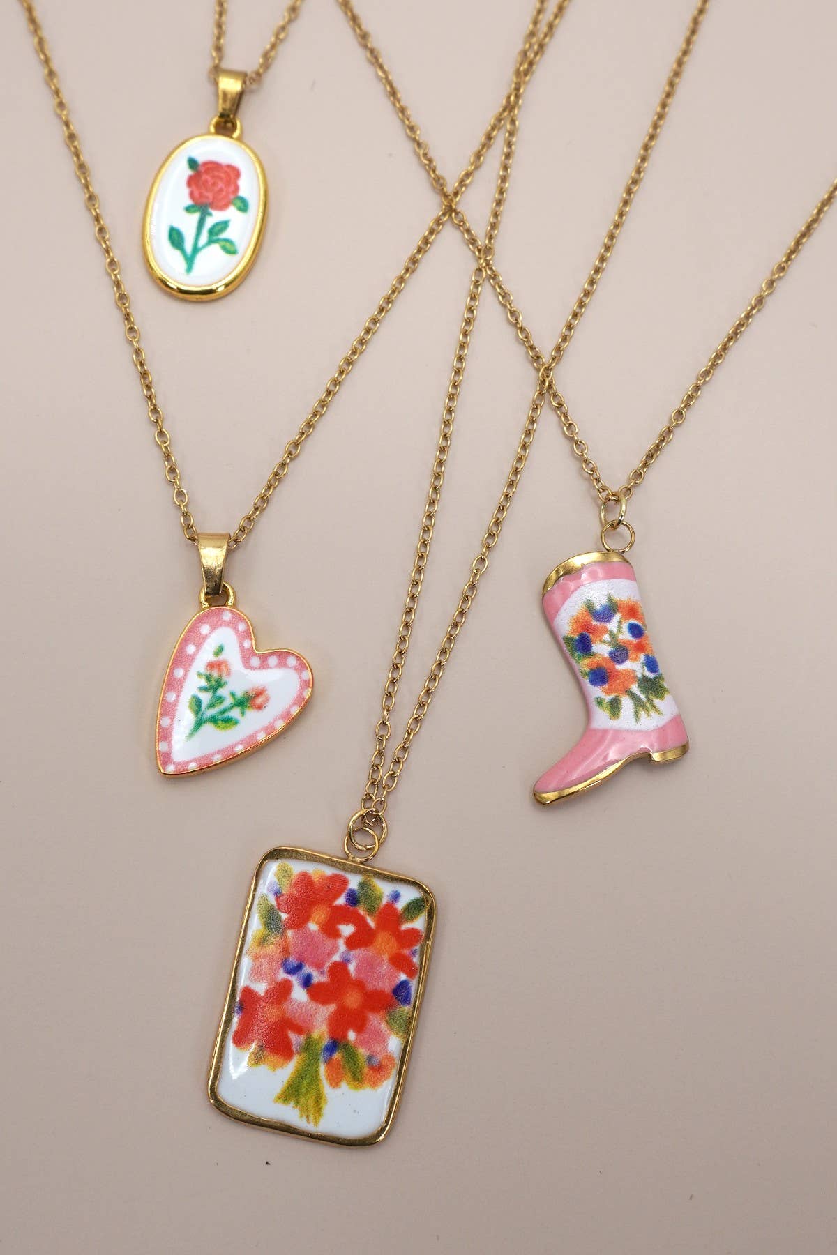 Ceramic charm necklace