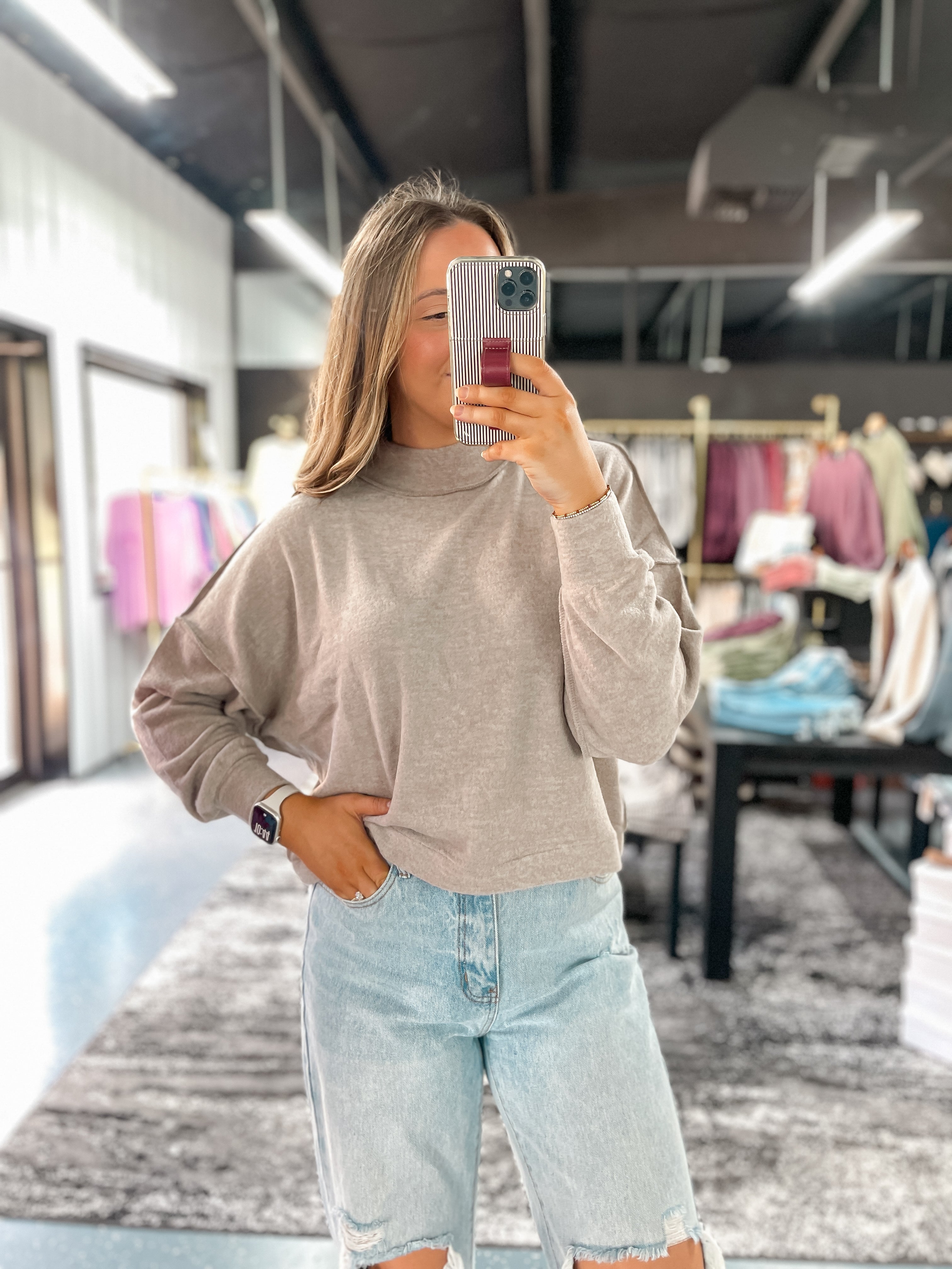 Mock-neck Sweater Top