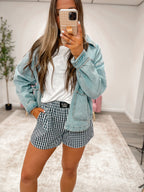 LULU MAC NAVY GINGHAM BOXER SHORT