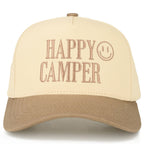 HAPPY CAMPER Embroidered Two Tone Trucker Hat