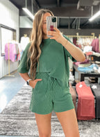 Raised Rib Tee + Shorts Set - Forrest