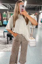 Leopard Wide Leg Jean