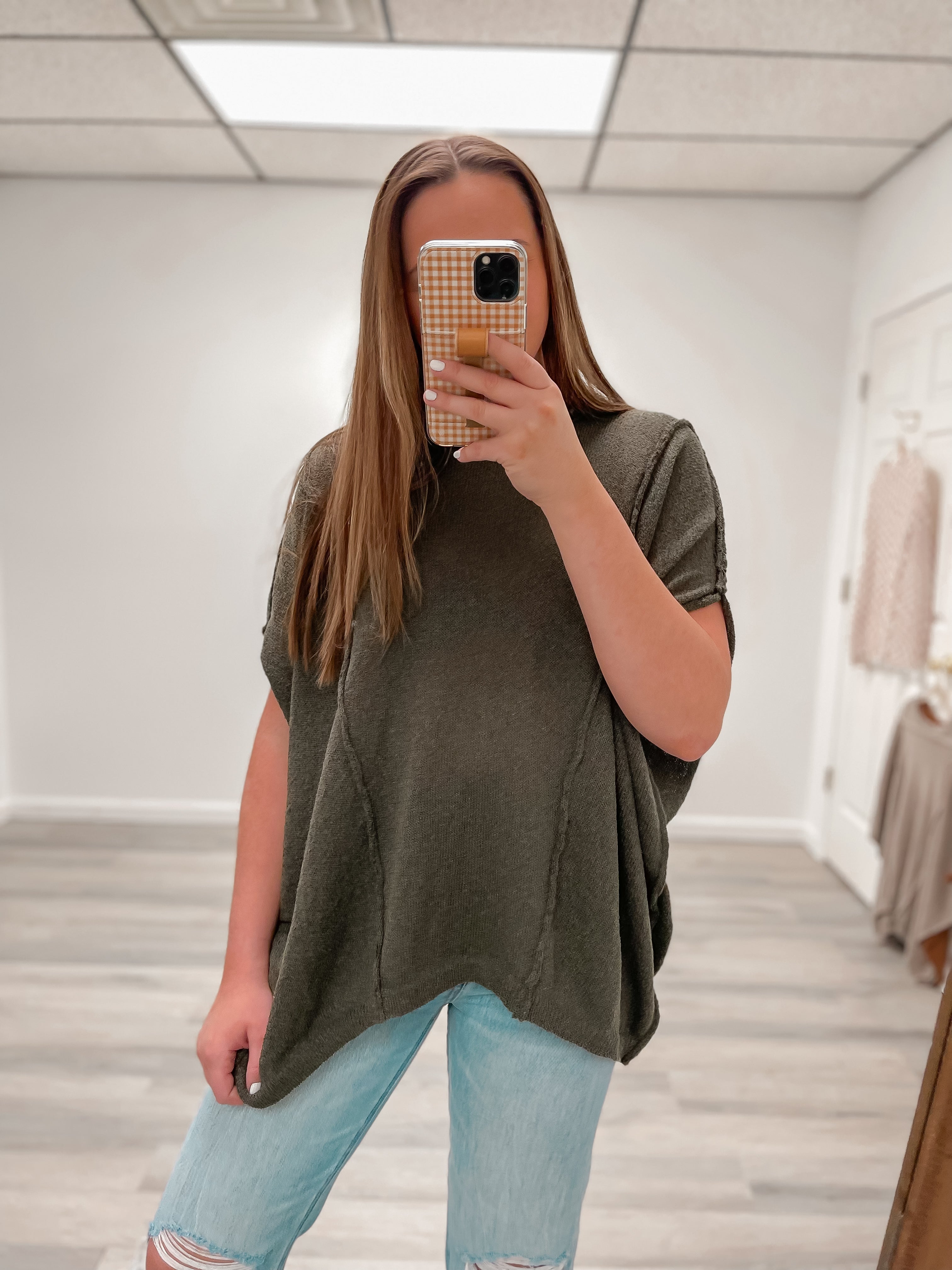 Samantha Knit Top - Olive