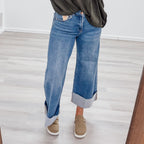 High Rise Wide Cuff Jeans