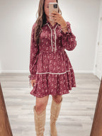 CAPTURES THE MAGIC ELEGANT MINI DRESS WITH SCALLOP LACE