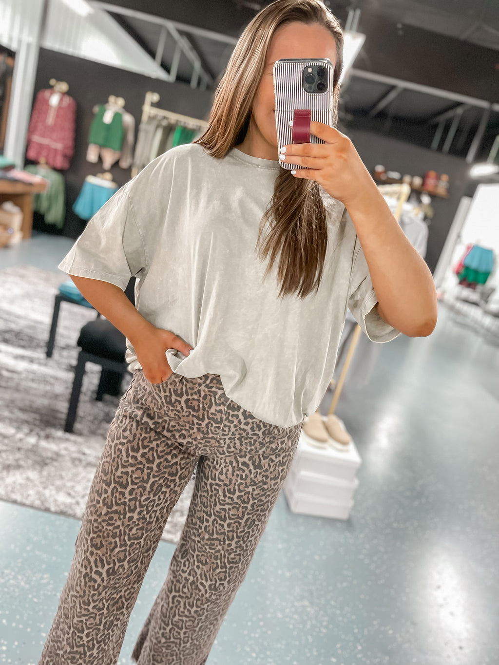 Oversized Mineral Wash Tee - Sleet