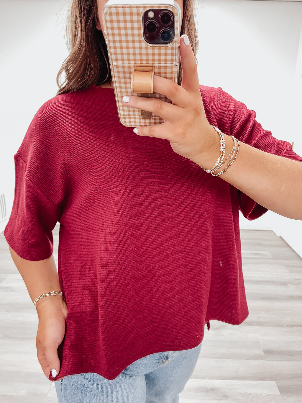 Seasons Greetings Knit Top - Cranberry