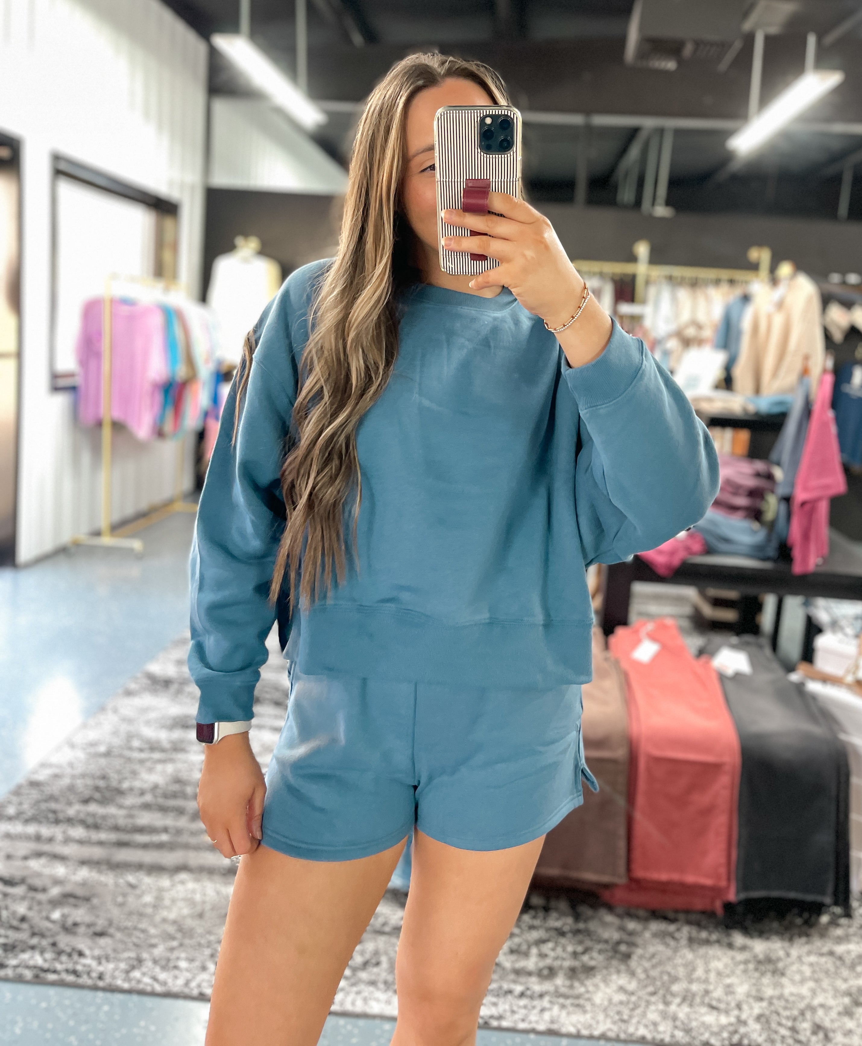 Fleece Pullover - Dusty Blue
