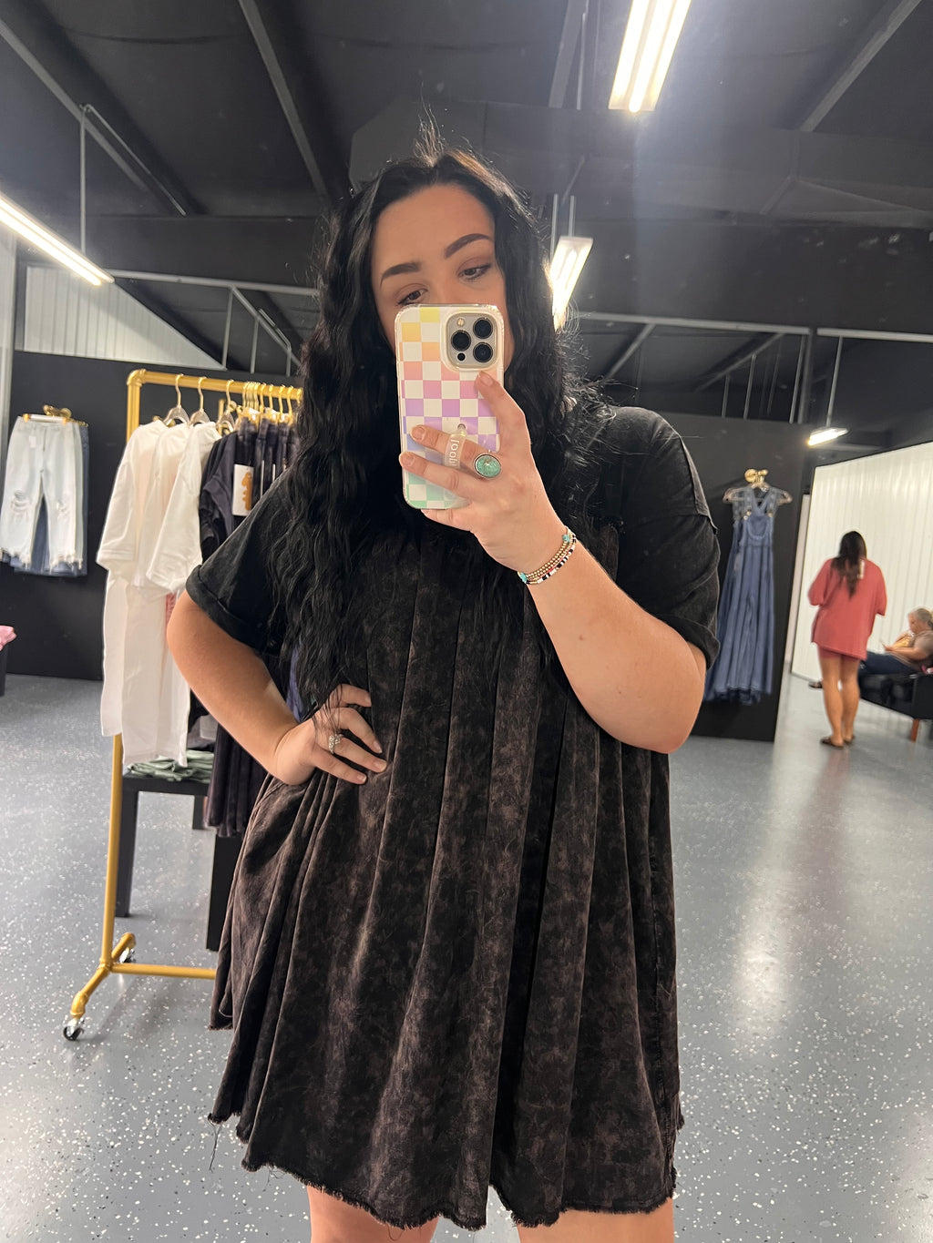 Mineral Wash Mini Dress