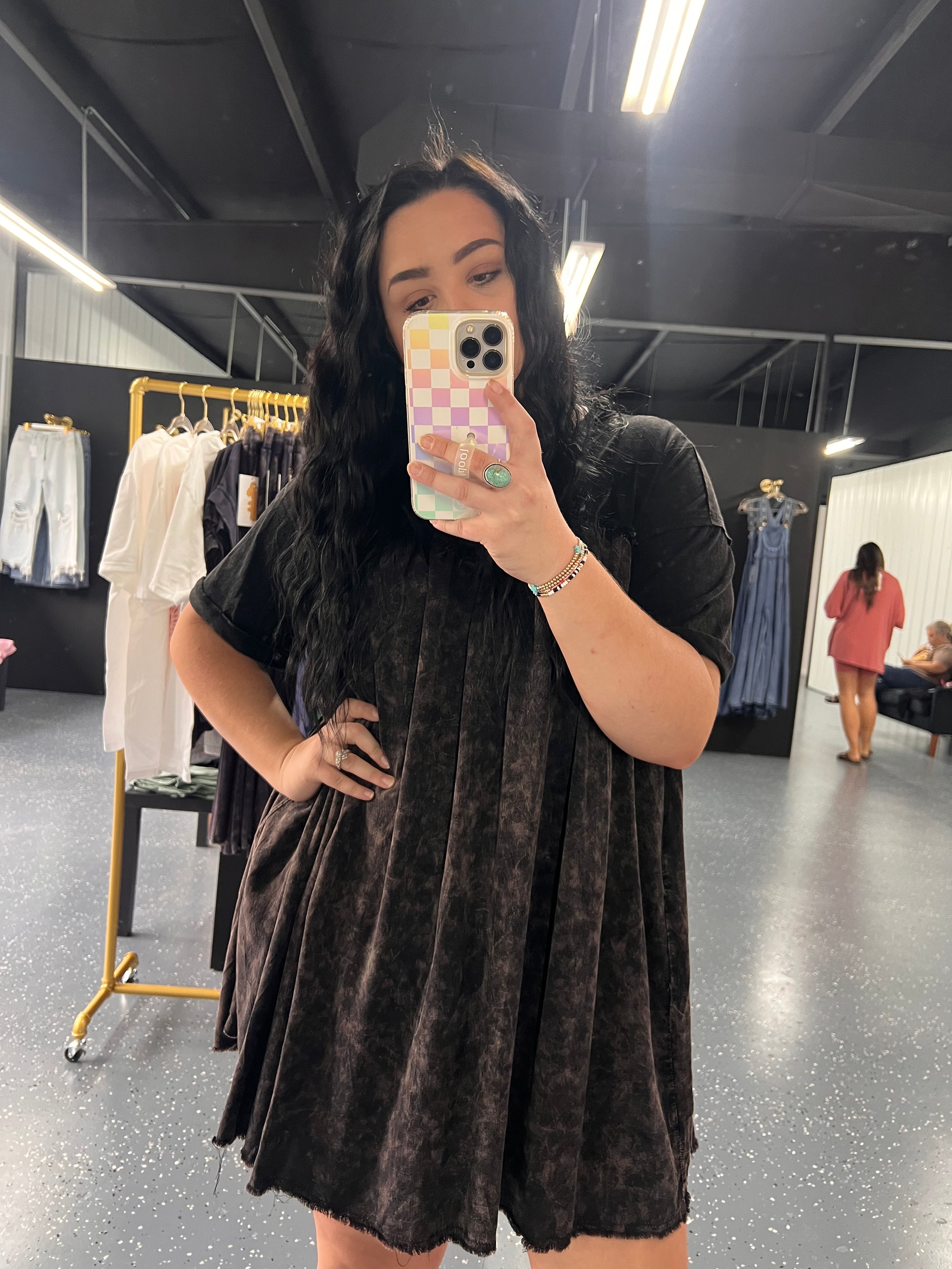 Mineral Wash Mini Dress