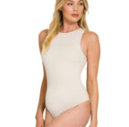 Boat Neck Padded Bodysuit - BONE