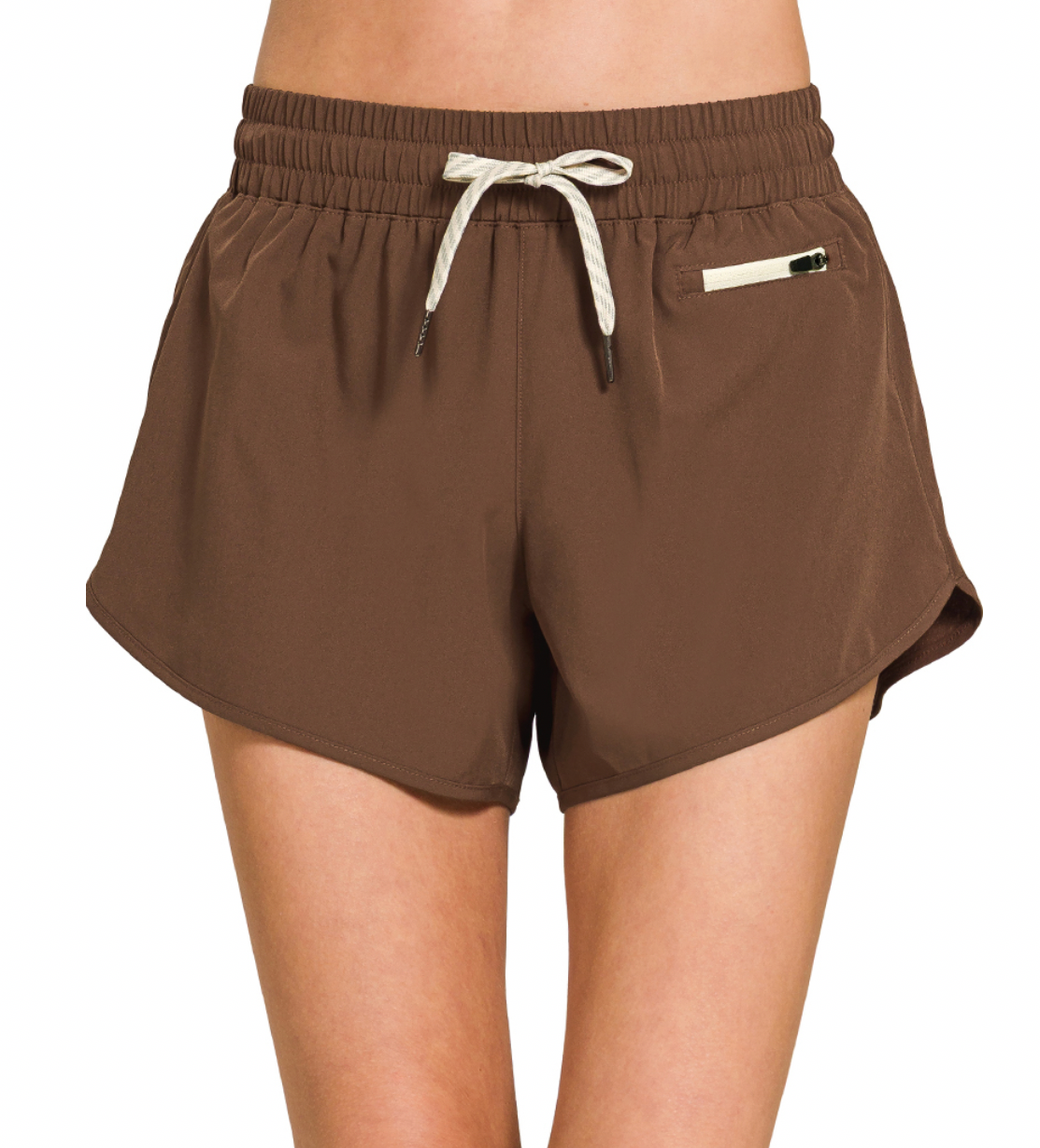 On The Go Athletic Shorts - BROWN
