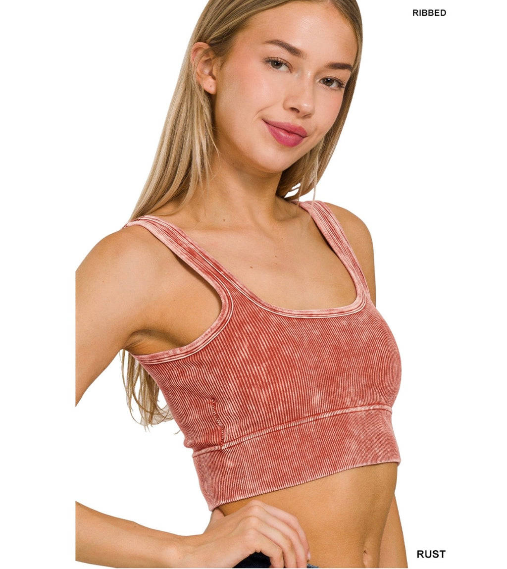 Washed Ribbed Brami - RUST