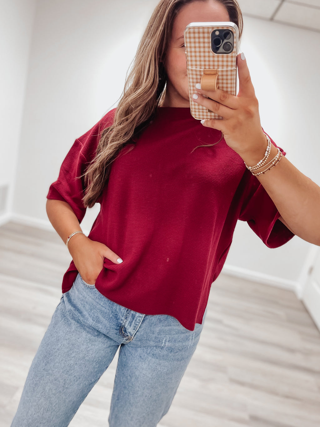 Seasons Greetings Knit Top - Cranberry