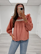 PINTUCK SMOCKED BLOUSE