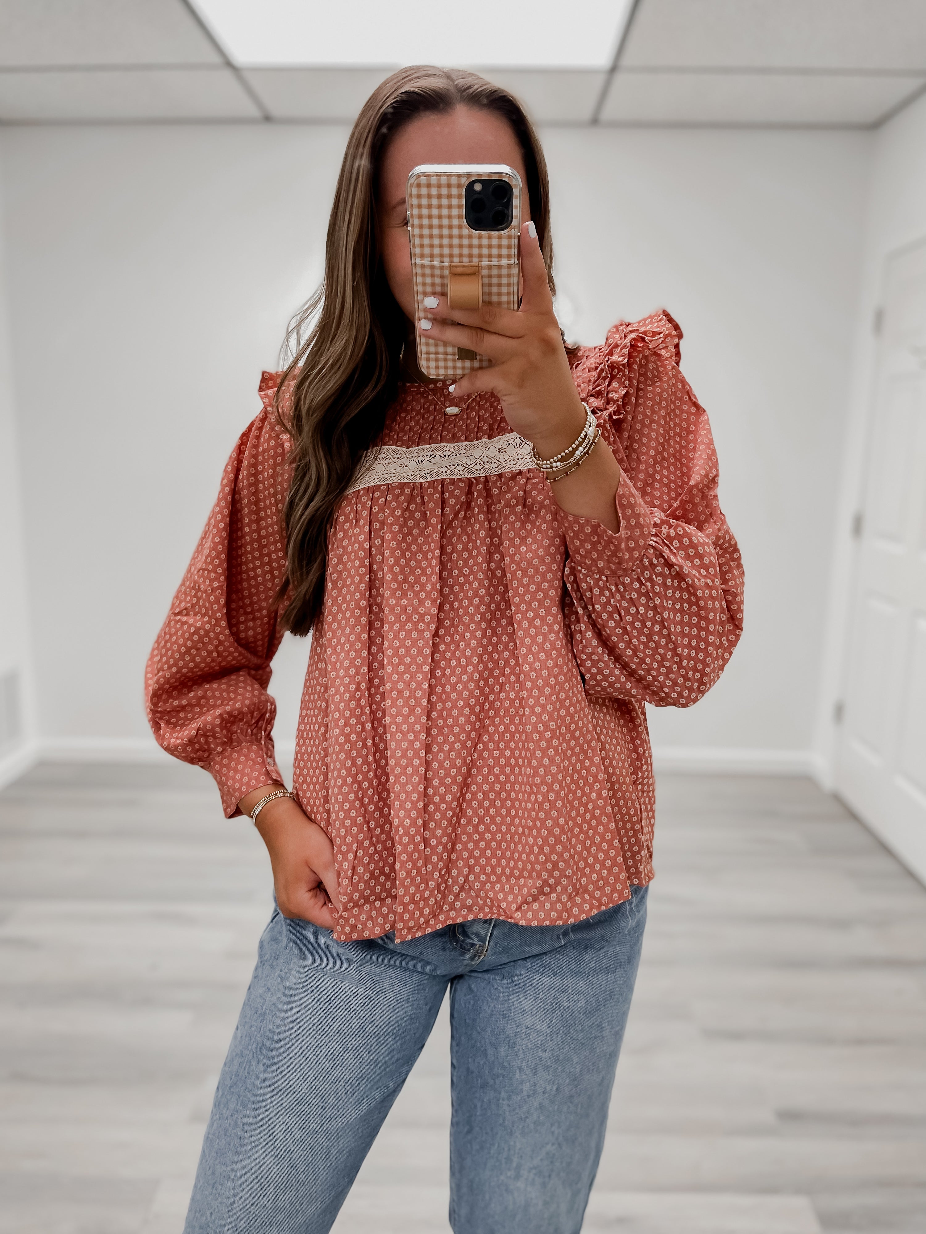 PINTUCK SMOCKED BLOUSE