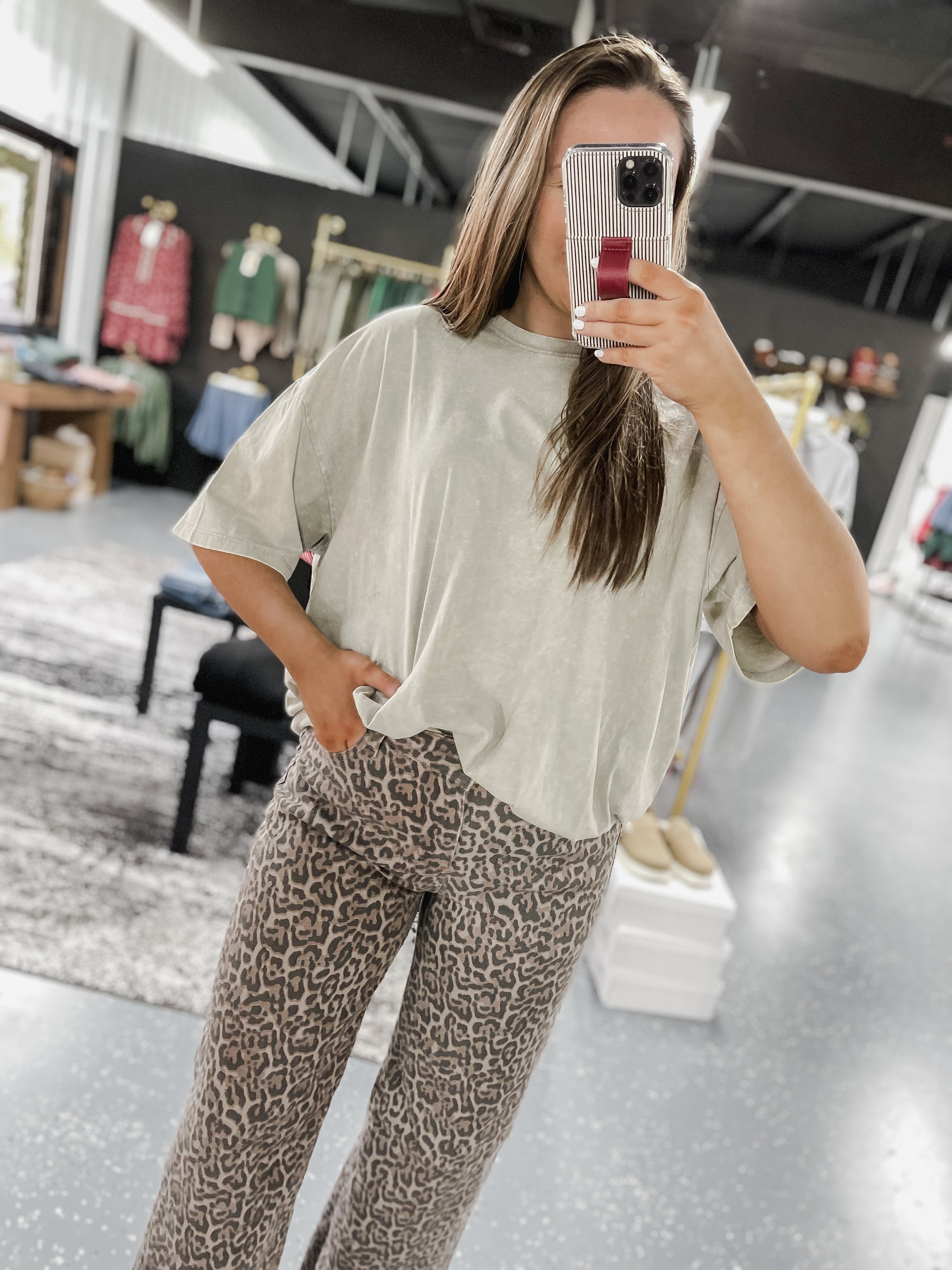 Leopard Wide Leg Jean