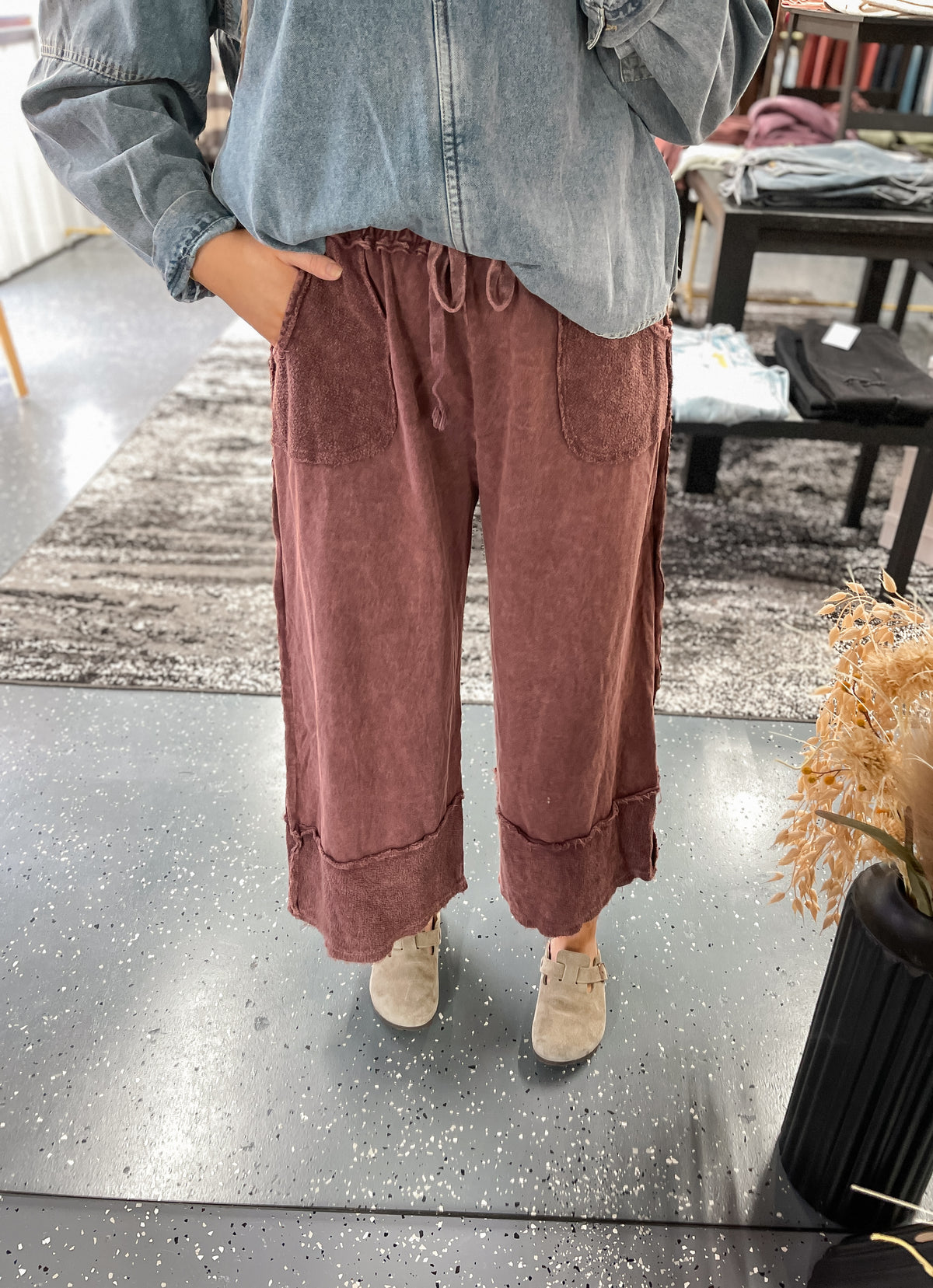 Cider Mill Mineral Wash Wide Leg Pants