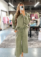 Everyday Acid Wash Sweats - Olive