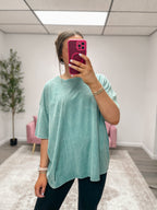 Oversized Mineral Wash Tee - Ash Blue