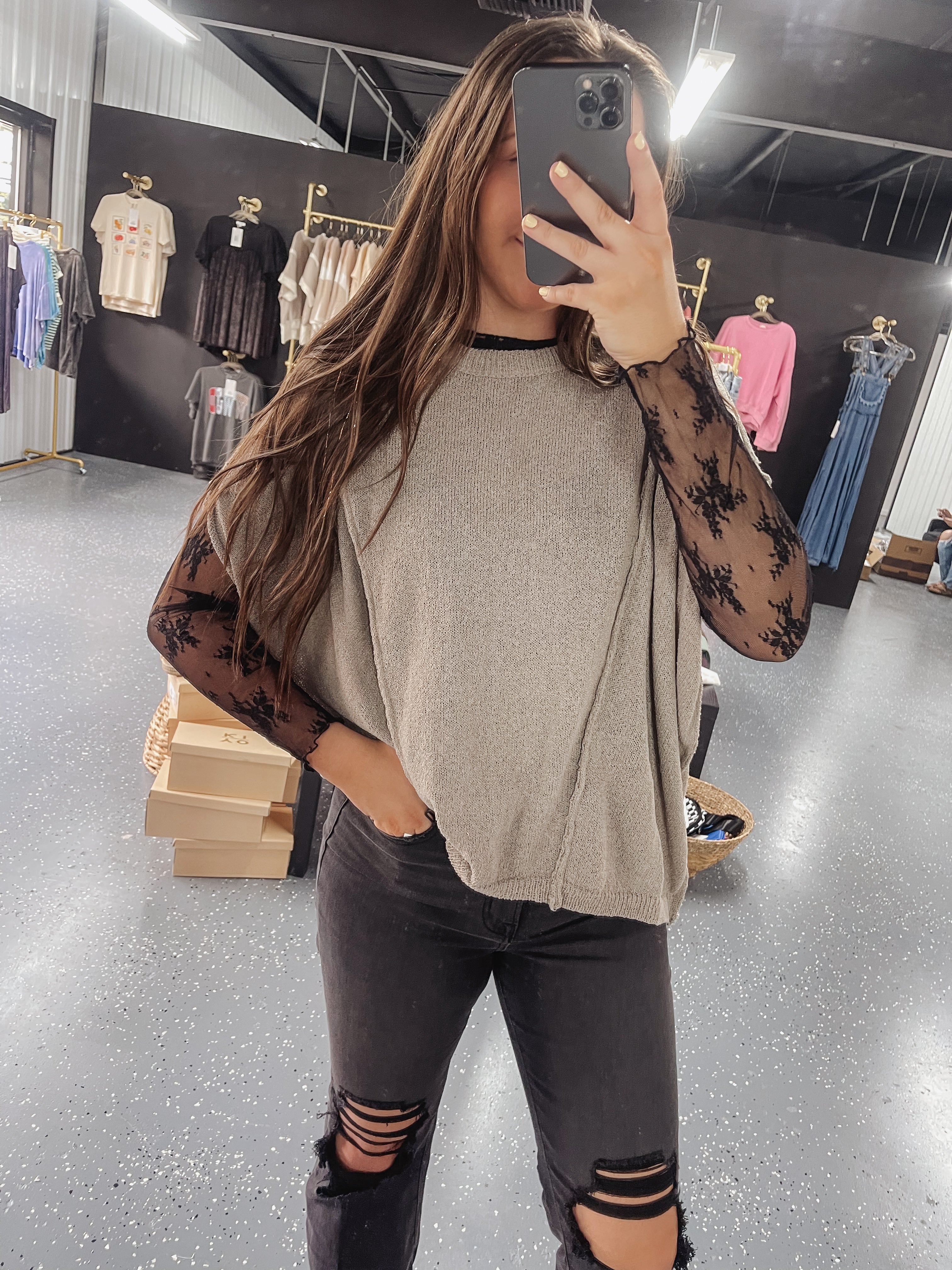 Samantha Knit Top - Slate