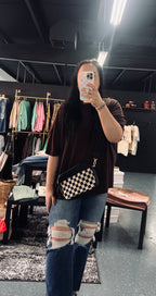 Checkered Cross Body Bag