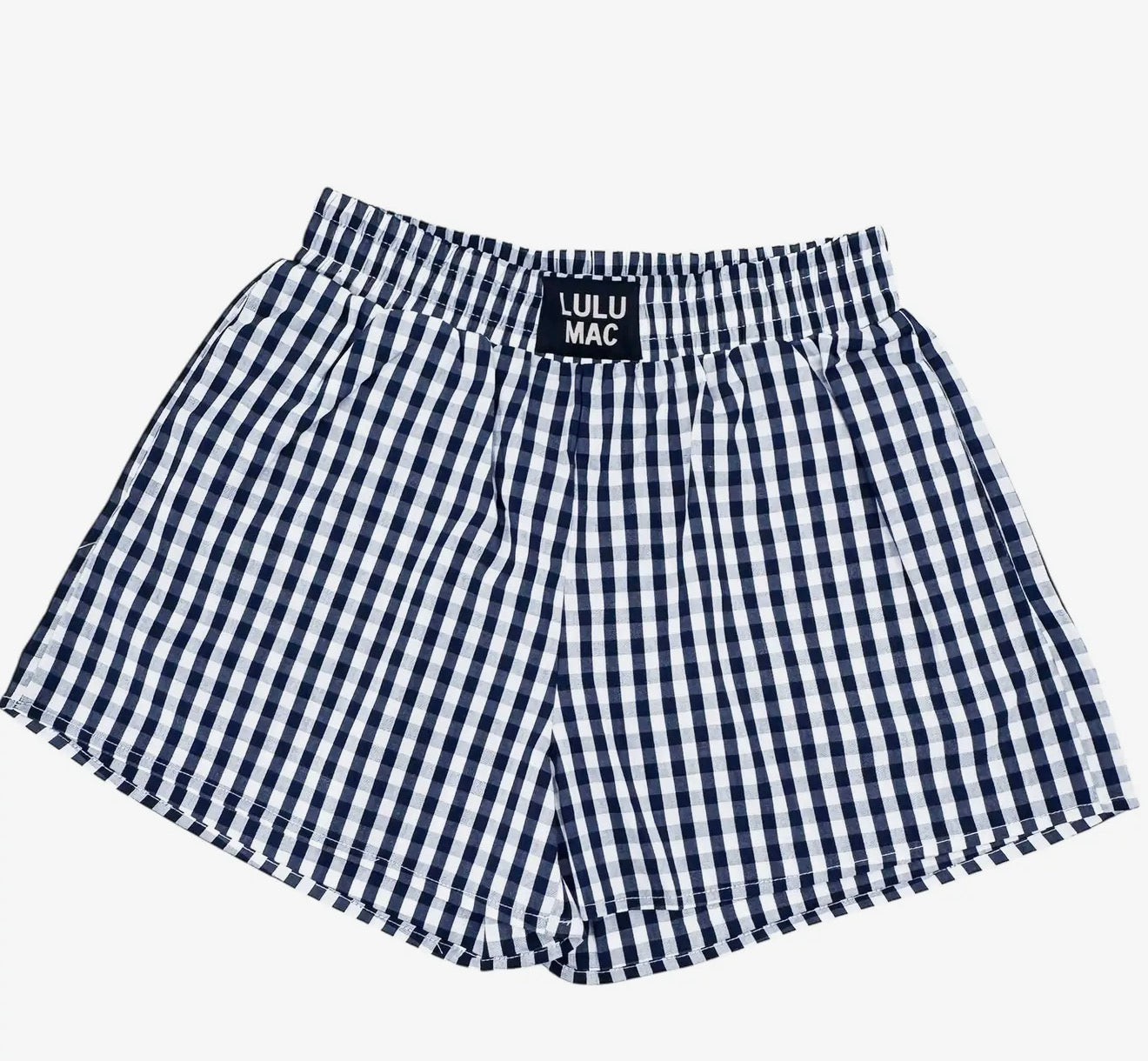 LULU MAC NAVY GINGHAM BOXER SHORT