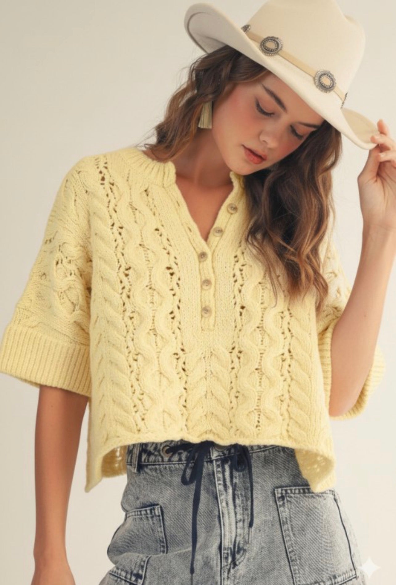 Buttercup Cable Knit Sweater