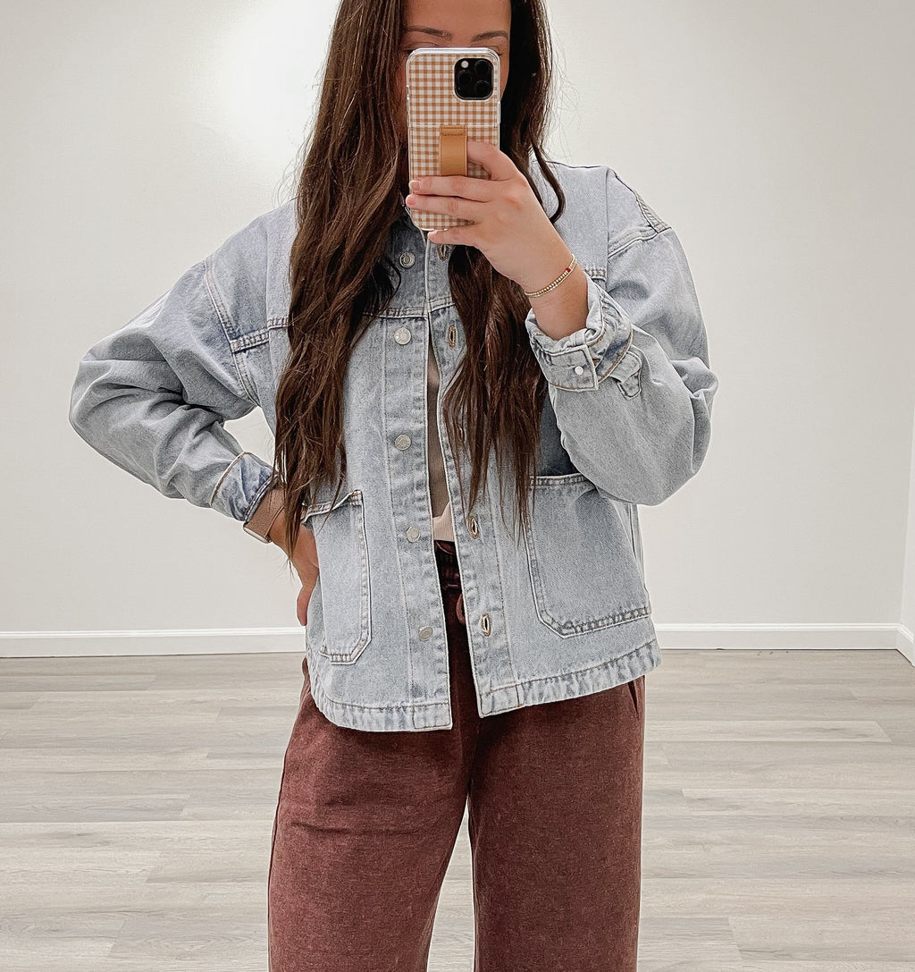 Acid Wash Palazzo Sweat Pant- Mahogany