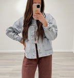 Acid Wash Palazzo Sweat Pant- Mahogany