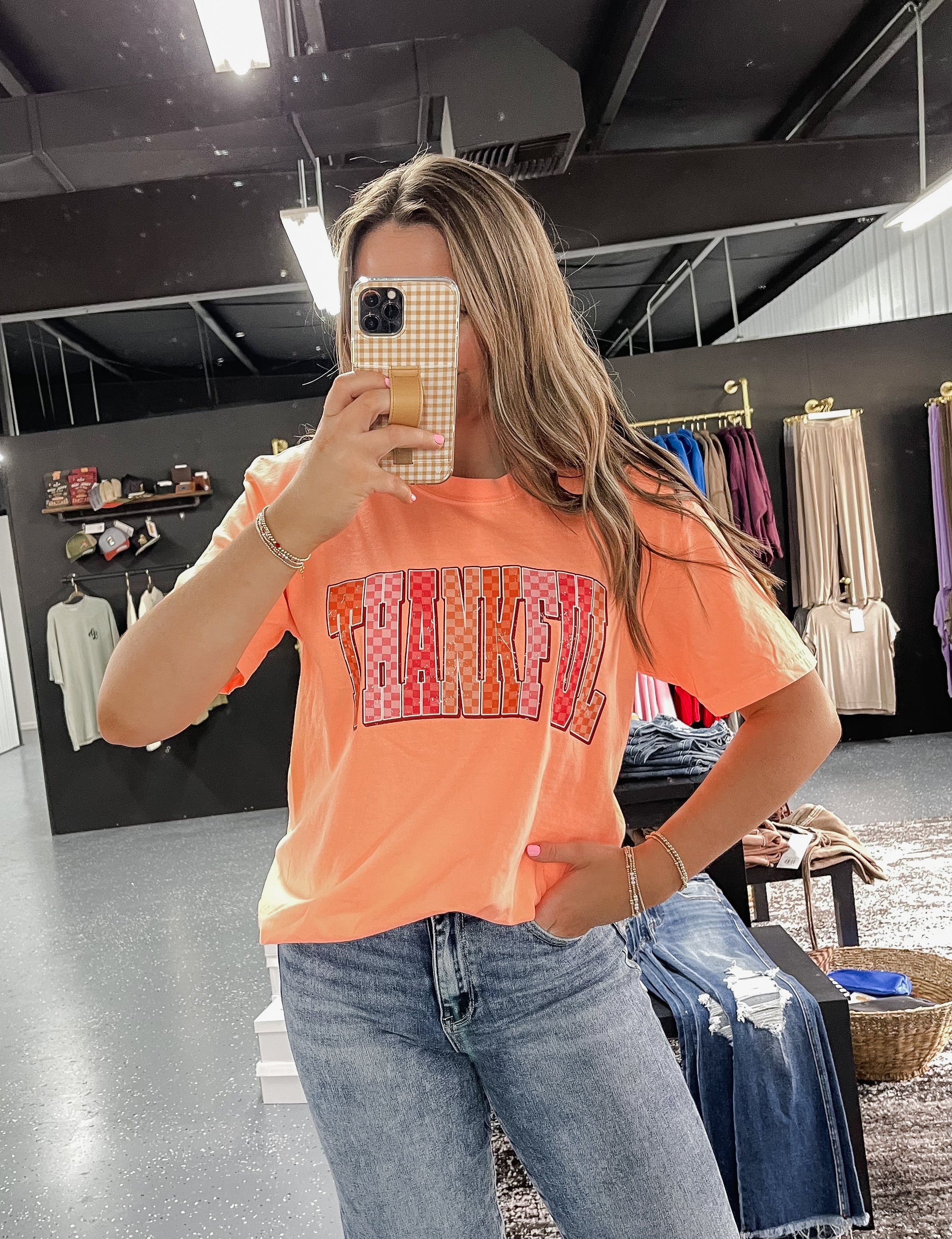 Checkered Thankful Tee