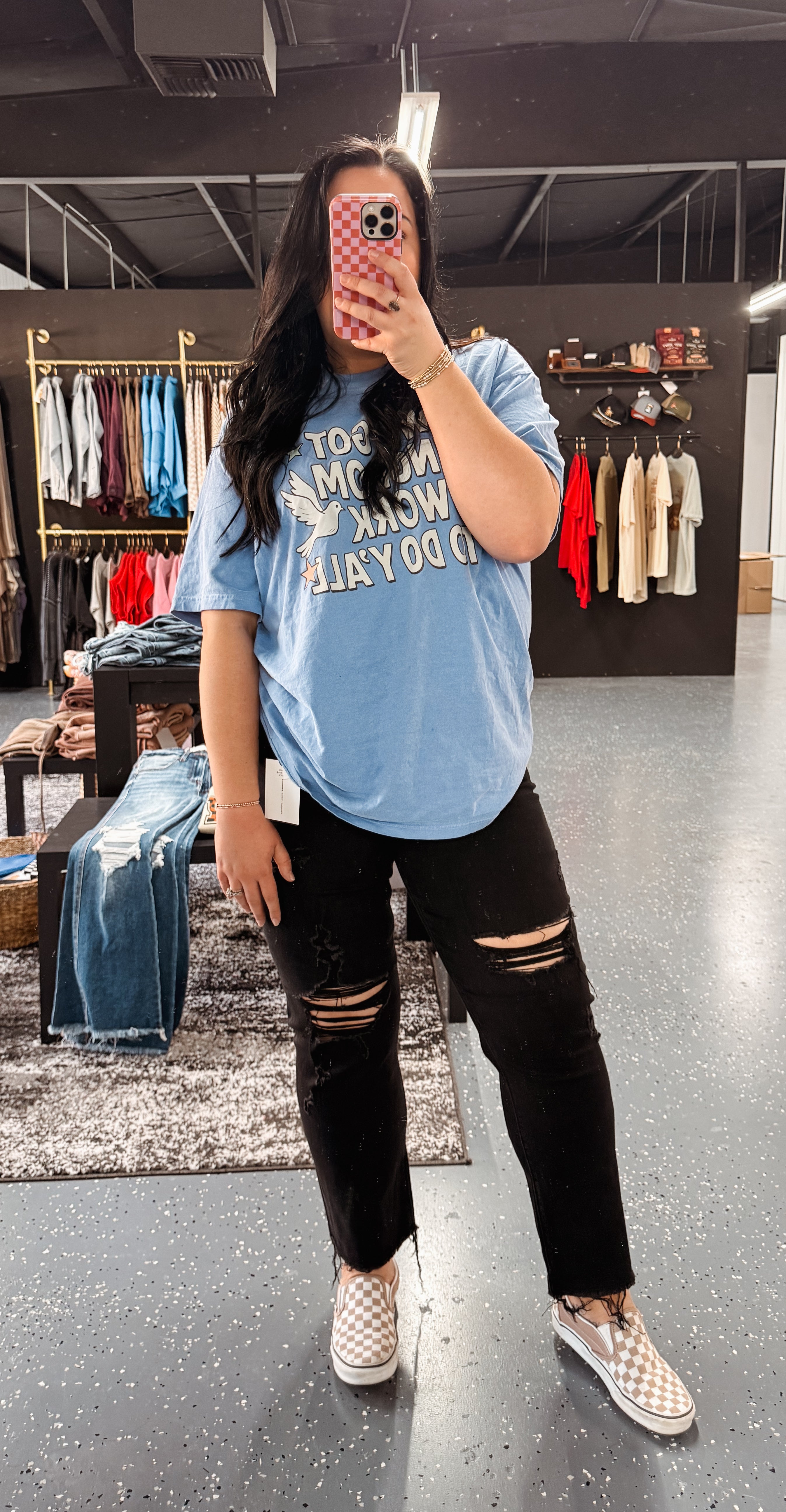 Plus Size Distressed Black Jeans