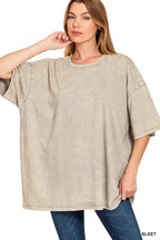 Oversized Mineral Wash Tee - Kelly Green
