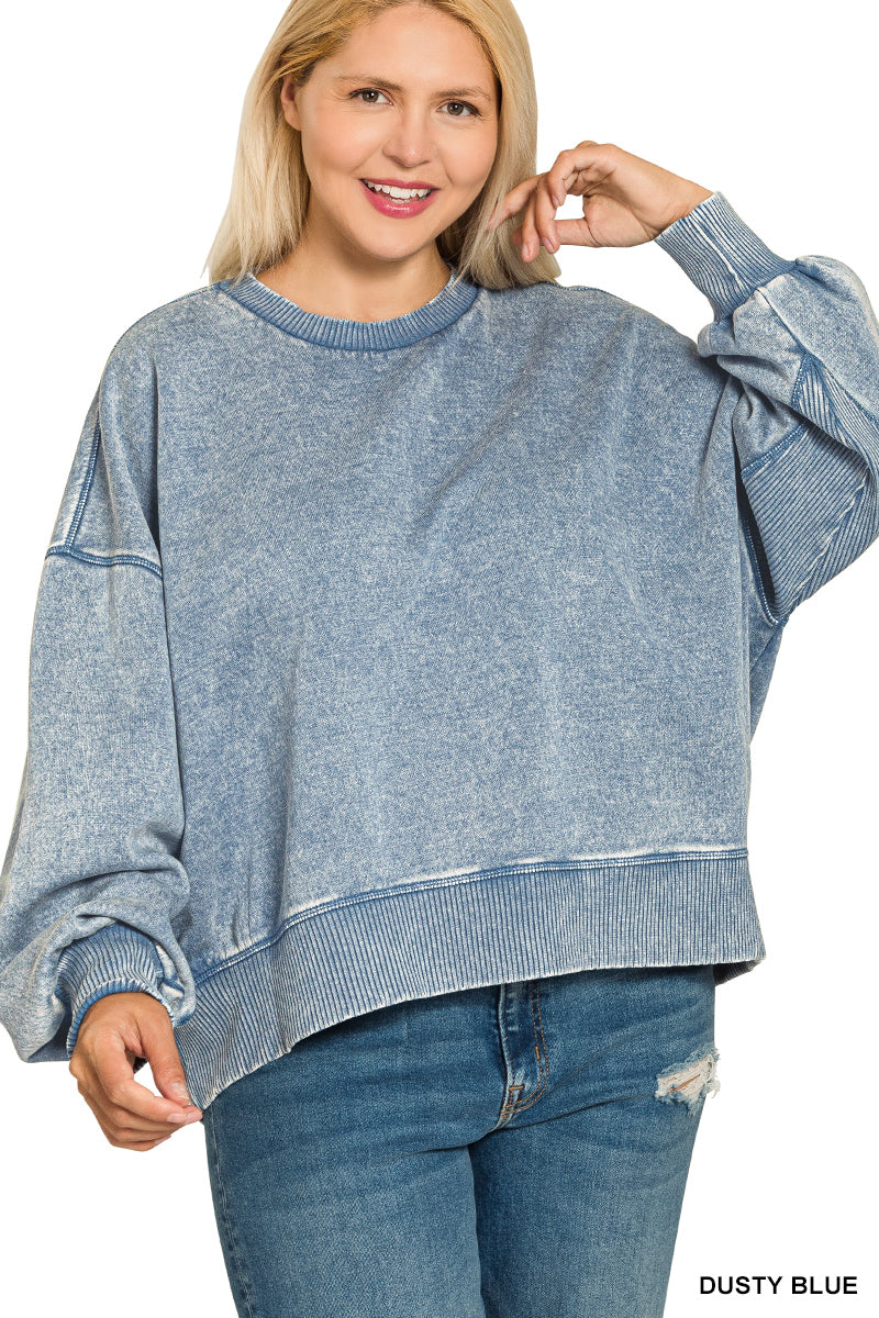 Jackie Sweatshirt (PLUS) - Dusty Blue