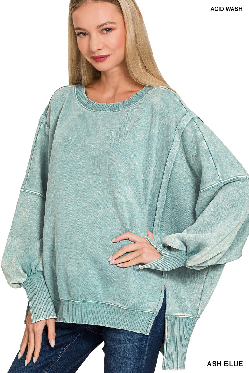 Exposed-Seam Sweatshirt - Ash Blue