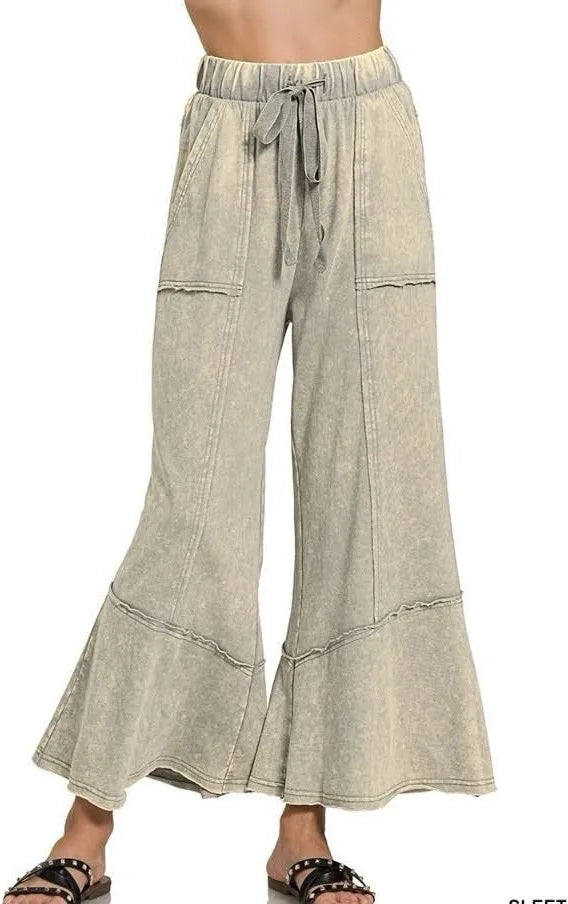 Exposed Seam Flare Pants (sleet)