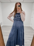 Embroidered Strap Flowy overall