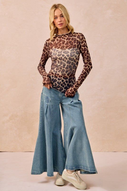 Mesh Leopard Top