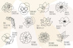 Birth Flower With Name Stem