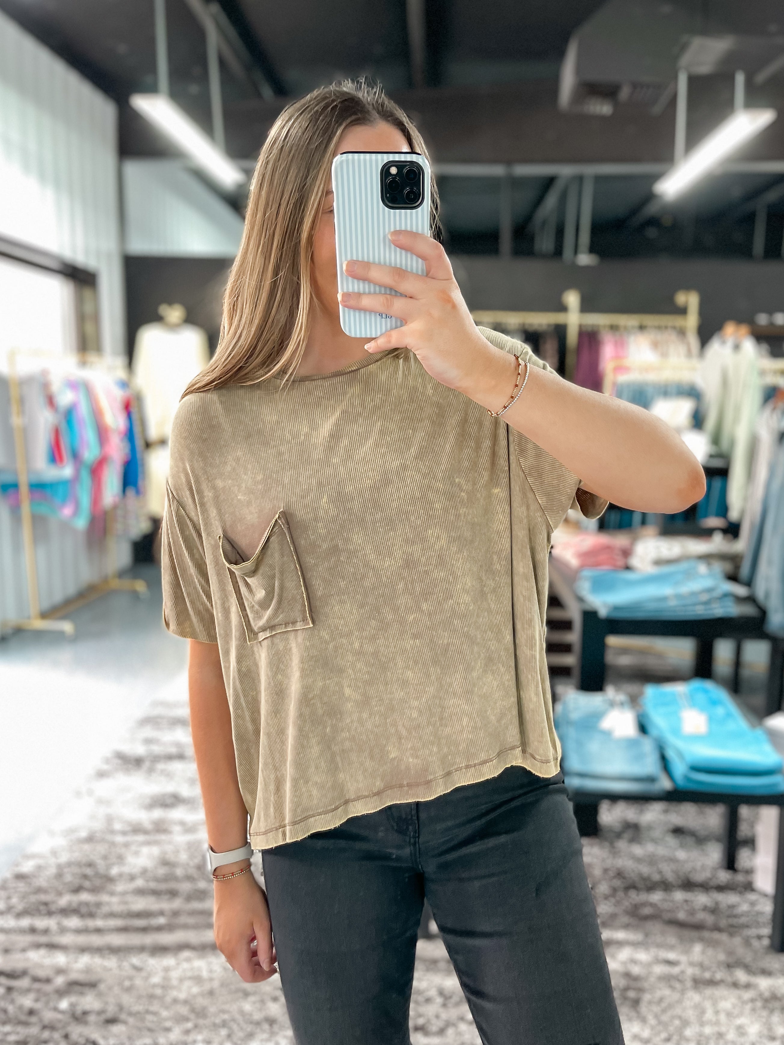 All day pocket tee - brown
