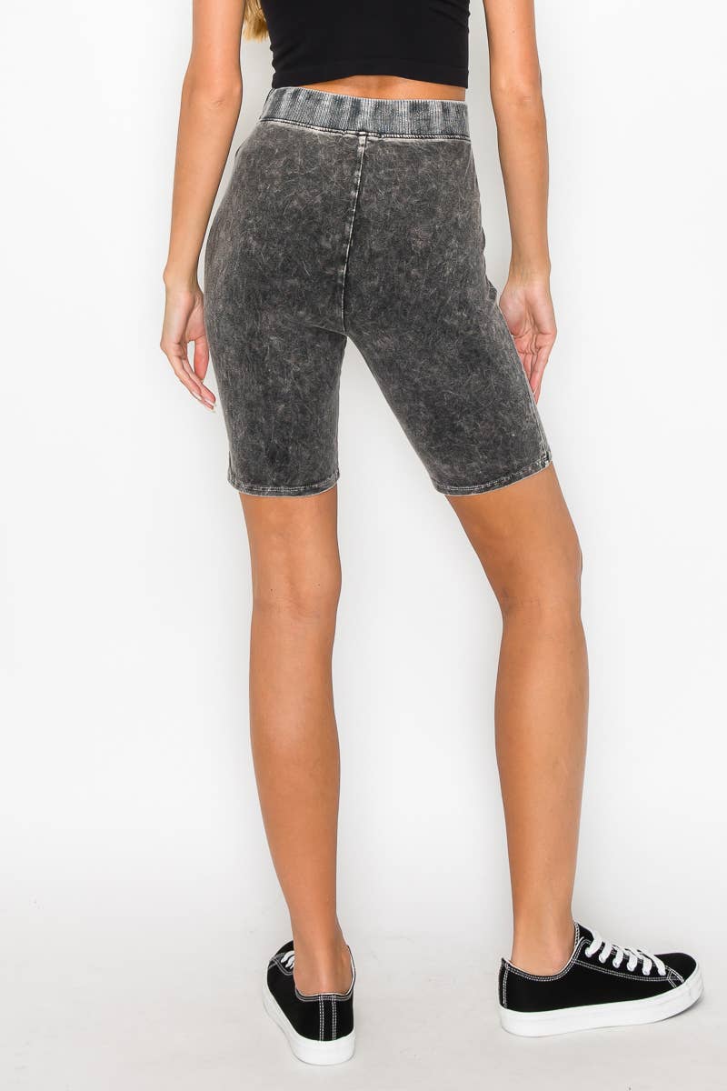 Mineral Washed Biker athletic shorts
