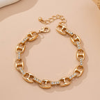 Sparkling Gold Link Chain Bracelet