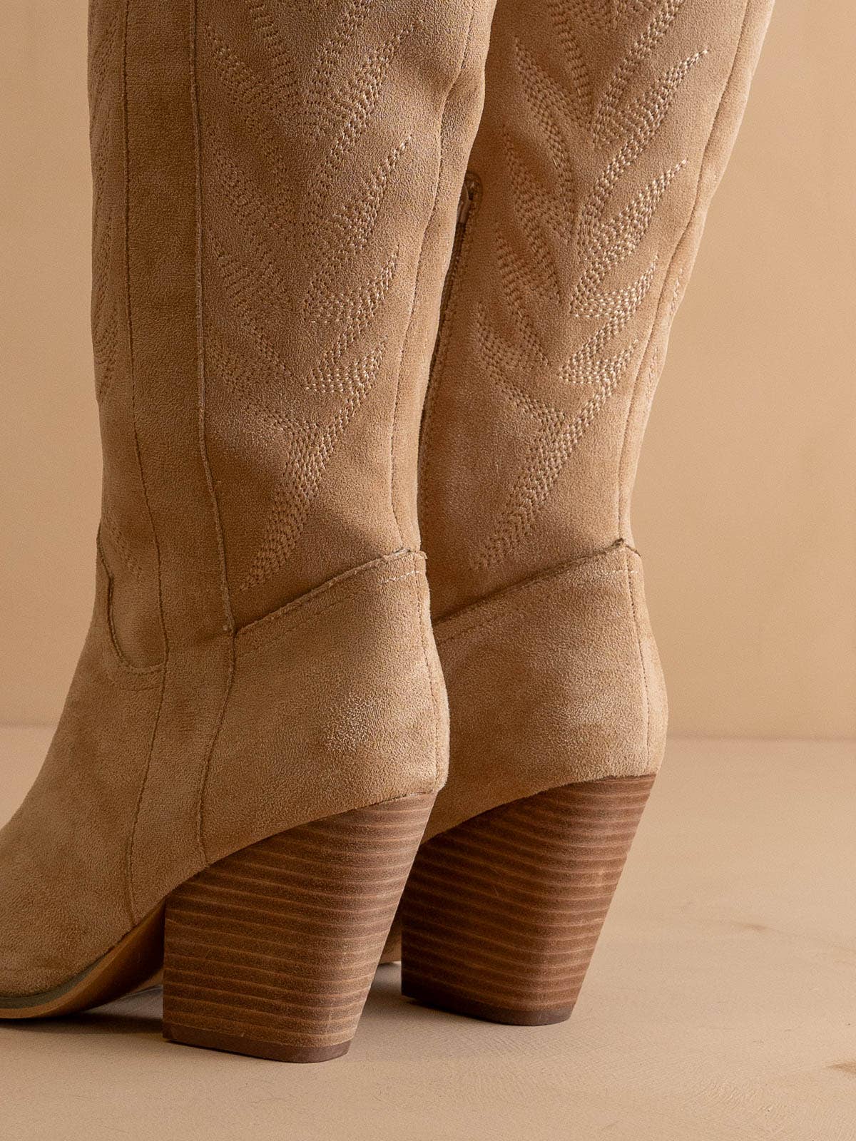 The Bronco Knee High Boots -Almond