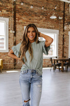 Heather Ruffle Sleeve Textured Blouse | S-XL